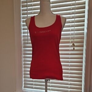 Women's Red I Love Freedom Tank Top